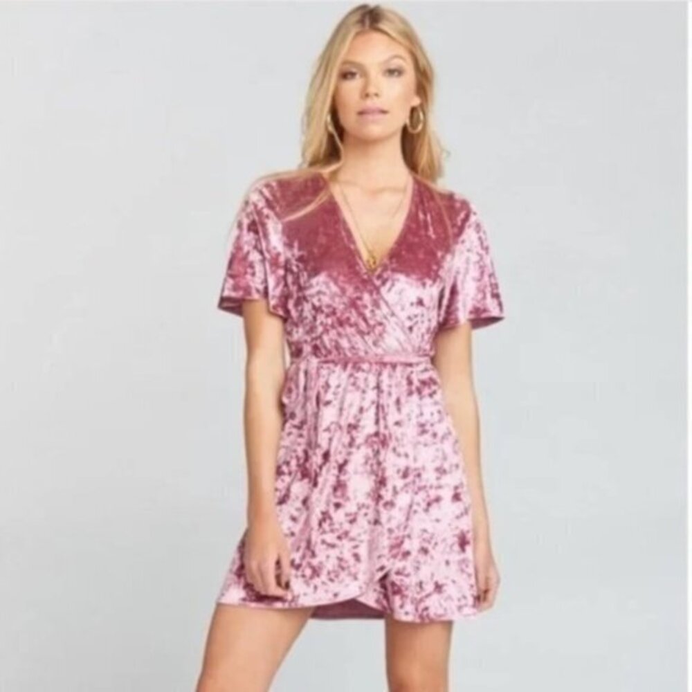 Show Me Your Mumu Andrea Crushed Velvet Wrap Dress S - Picture 1 of 11